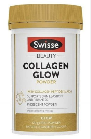 Bột uống Collagen Glow Swisse 120gr Úc- Ngừa Lão Hoá, Da Căng Mịn