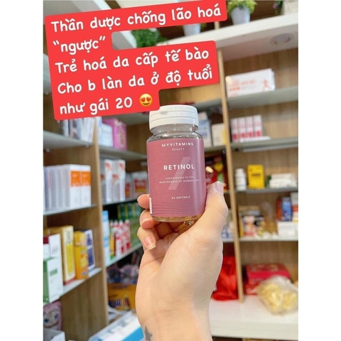 Viên Uống Retinol Myvitamins Chống Lão Hoá, Giảm Mụn, Trắng Da 90 Viên