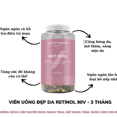 Combo trắng da Bright Skin Swisse và Viên uống Retinol Myvitamins 90 viên ngừa lão hoá, đẹp da
