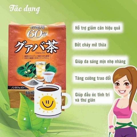 Trà ổi Nhật Orihiro Nhật Bản túi 60 gói hỗ trợ giảm mỡ thừa