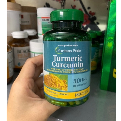 Viên Uống Tinh Chất Nghệ Vàng Puritan's Pride Turmeric Curcumin 500mg 180 viên của Mỹ- giảm đau dạ dày