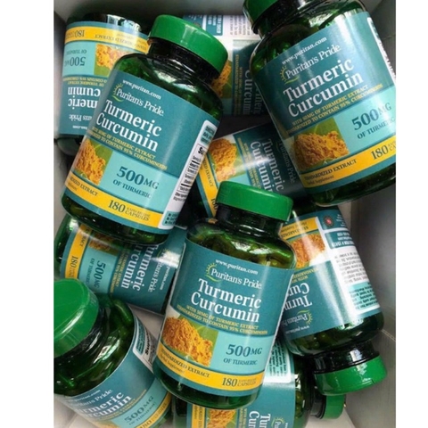 Viên Uống Tinh Chất Nghệ Vàng Puritan's Pride Turmeric Curcumin 500mg 180 viên của Mỹ- giảm đau dạ dày