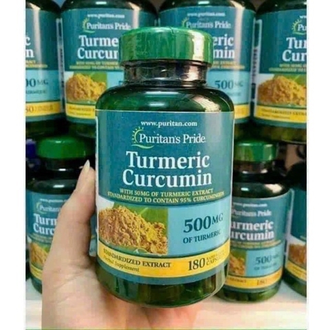 Viên Uống Tinh Chất Nghệ Vàng Puritan's Pride Turmeric Curcumin 500mg 180 viên của Mỹ- giảm đau dạ dày