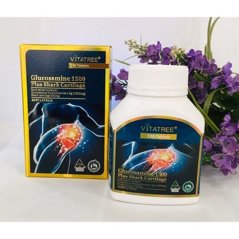 Viên uống xương khớp Glucosamin 1500MG Plus Shark Catilage Vitatree 100 Viên