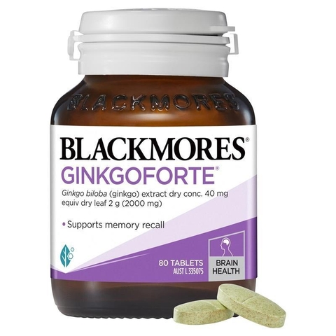 Viên uống Blackmores Ginkgo Forte- bổ não tăng cường trí nhớ giảm đau đầu giúp lưu thông máu não