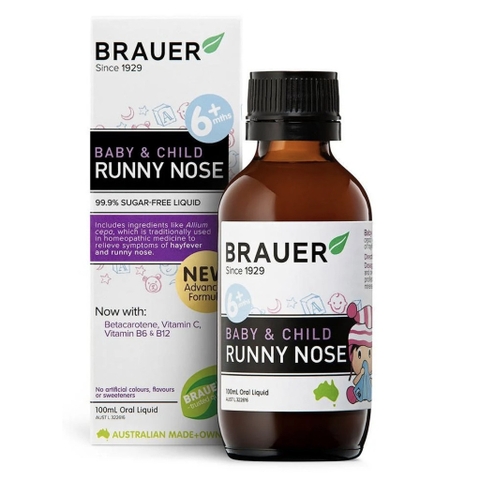Siro trị sổ mũi cho trẻ Brauer Baby & Child Runny nose 100ml - cho bé từ 6 tháng tuổi