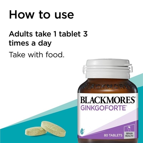 Viên uống Blackmores Ginkgo Forte- bổ não tăng cường trí nhớ giảm đau đầu giúp lưu thông máu não