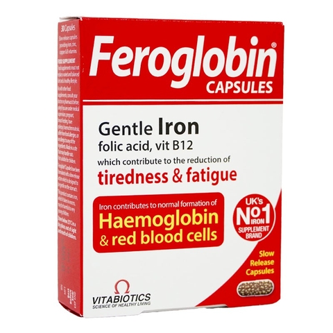 Viên uống Feroglobin B12 Vitabiotics hỗ trợ tăng khả năng tạo máu, tăng cường sức khỏe (30 viên)
