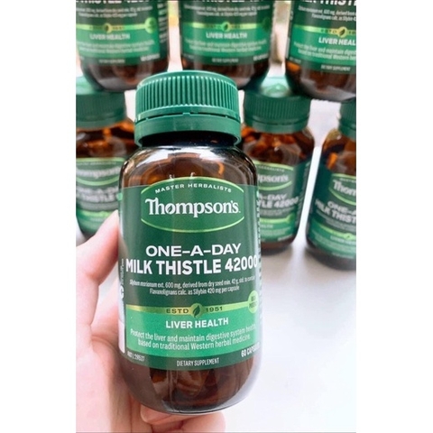 Viên uống bổ gan Thompson Milk Thistle 4200- Bổ gan, giải độc gan Úc 60 Viên