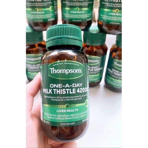 Viên uống bổ gan Thompson Milk Thistle 4200- Bổ gan, giải độc gan Úc 60 Viên