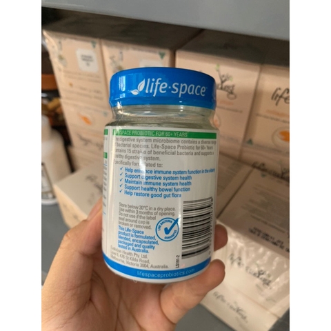 Men vi sinh Life Space 60+ Probiotic 40 viên Úc - men hỗ trợ tiêu hóa dành cho người lớn trên 60 tuổi