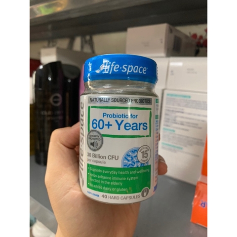 Men vi sinh Life Space 60+ Probiotic 40 viên Úc - men hỗ trợ tiêu hóa dành cho người lớn trên 60 tuổi
