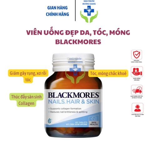 Viên Uống Blackmores Nail Hair Skin Úc 120 Viên-  Đẹp Da, Giảm Rụng Tóc