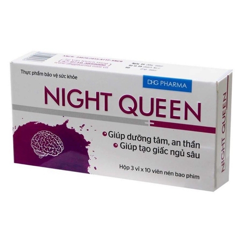 Viên uống Night Queen- dưỡng tâm, an thần, giảm lo âu, khó / mất ngủ nguồn gốc dược liệu