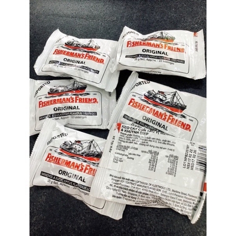 Kẹo Cay Con Tàu Giảm ho Thông họng Không Đường FISHERMAN'S FRIEND 25g nhiều mùi vị.