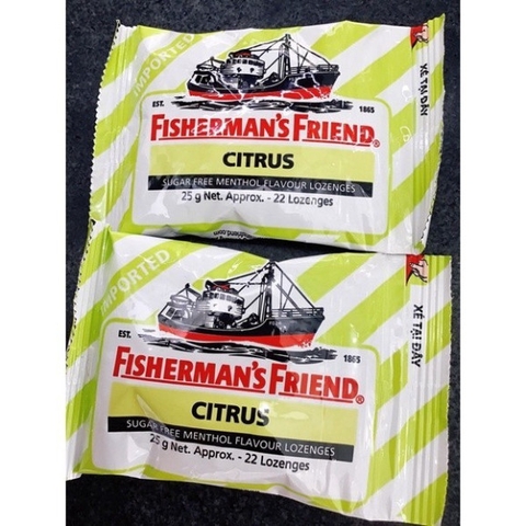 Kẹo Cay Con Tàu Giảm ho Thông họng Không Đường FISHERMAN'S FRIEND 25g nhiều mùi vị.