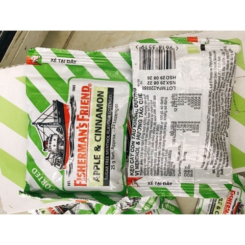 Kẹo Cay Con Tàu Giảm ho Thông họng Không Đường FISHERMAN'S FRIEND 25g nhiều mùi vị.