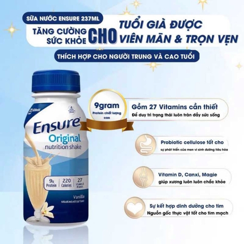 Thùng 30 Chai Sữa Ensure Orignal Nutrition Shake Mỹ 237ml