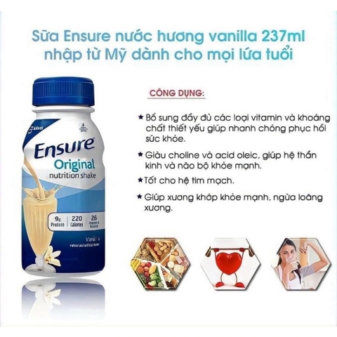 Thùng 30 Chai Sữa Ensure Orignal Nutrition Shake Mỹ 237ml