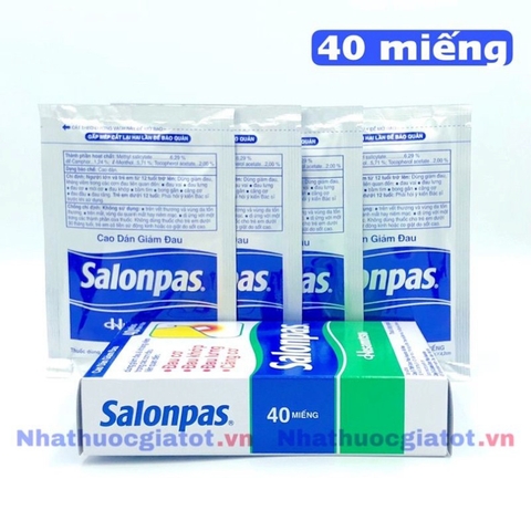 CAO DÁN SALONPAS 40M Hộp 200 miếng = 5 hộp×40miếng