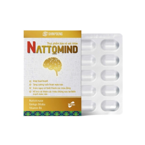 Viên bổ não Nattomind SHINPOONG - Bổ não, ngăn ngừa tai biến mạch máu não & cục máu đông 30 Viên