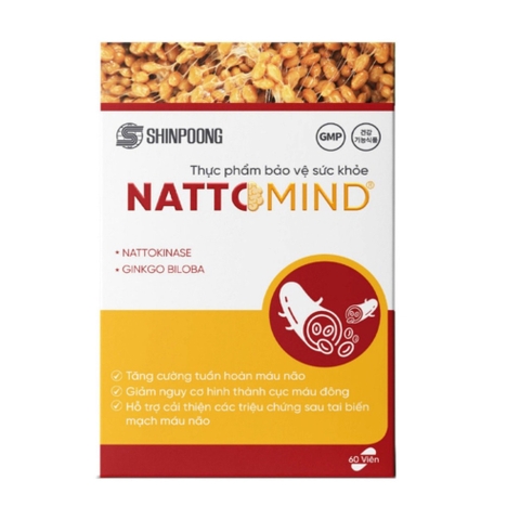 Viên bổ não Nattomind SHINPOONG - Bổ não, ngăn ngừa tai biến mạch máu não & cục máu đông 30 Viên