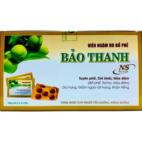 Kẹo Ngậm Bảo Thanh Có Đường/Không Đường🌿Hộp nguyên 20 bịch x 5 viên