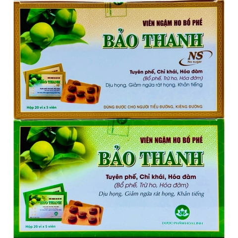 Kẹo Ngậm Bảo Thanh Có Đường/Không Đường🌿Hộp nguyên 20 bịch x 5 viên