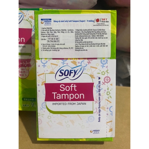 Băng vệ sinh Tampon Sofy sản xuất Nhật Bản (9 miếng)