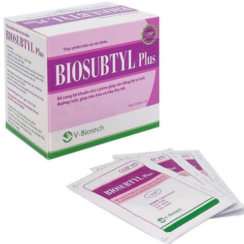 Men vi sinh Biosubtyl Plus (H/25g), Biolac Plus (L/100v) - Hỗ trợ bổ sung lợi khuần và L-Lysine.