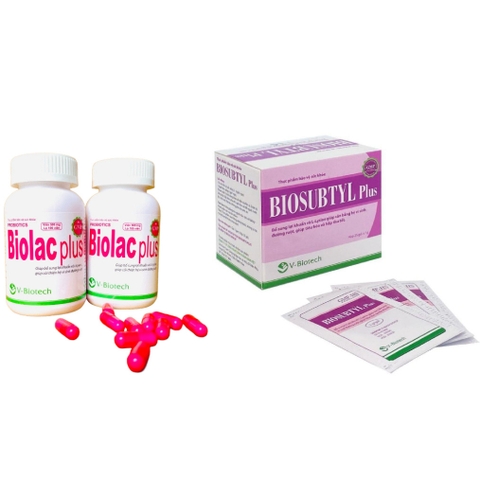 Men vi sinh Biosubtyl Plus (H/25g), Biolac Plus (L/100v) - Hỗ trợ bổ sung lợi khuần và L-Lysine.