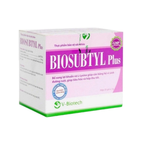 Men vi sinh Biosubtyl Plus (H/25g), Biolac Plus (L/100v) - Hỗ trợ bổ sung lợi khuần và L-Lysine.
