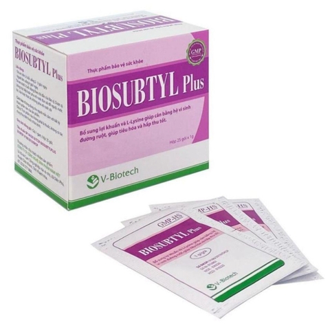 Men vi sinh Biosubtyl Plus (H/25g), Biolac Plus (L/100v) - Hỗ trợ bổ sung lợi khuần và L-Lysine.