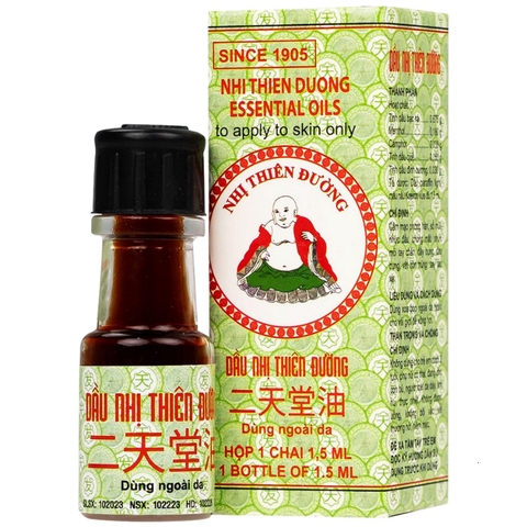 [Hộp 10] Dầu Dầu Nhị Thiên Đường Hỗ Trợ Cảm Mạo, Phong Hàn, Sổ Mũi (Chai 1,5ml) | Hộp 10 Chai