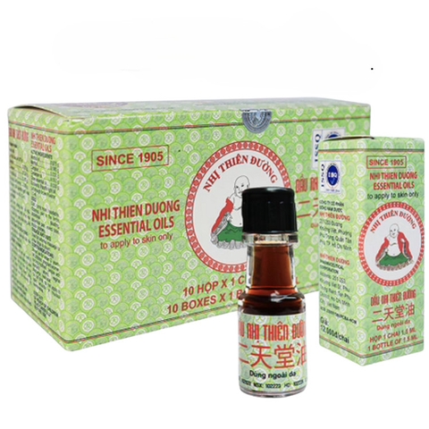 [Hộp 10] Dầu Dầu Nhị Thiên Đường Hỗ Trợ Cảm Mạo, Phong Hàn, Sổ Mũi (Chai 1,5ml) | Hộp 10 Chai