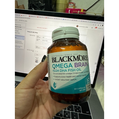 Dầu cá bổ não Omega Brain Blackmores hàm lượng DHA cao gấp 4 lần 60 Viên Chính Hãng Úc