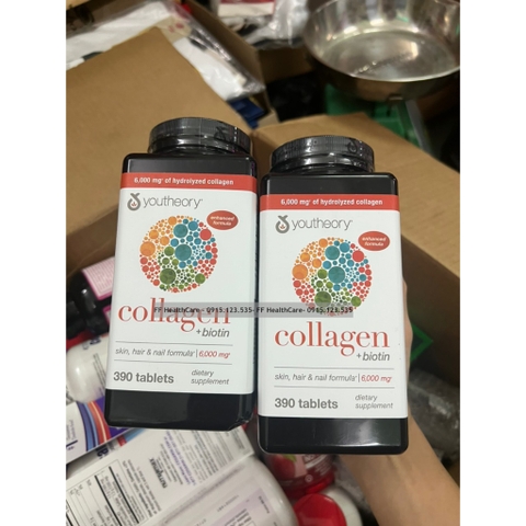 Collagen Mỹ 390 Viên, Collagen Youtheory Viên Uống Đẹp Da, Chống Lão Hoá