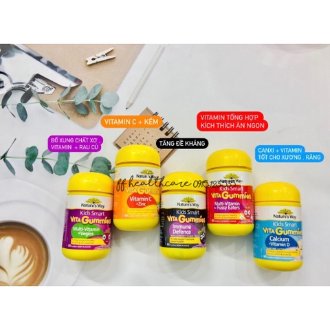 Kẹo Vitamin và Rau Củ Cho Bé Vita Gummies Multivitamin Vegies 60 Viên