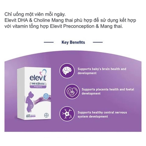 Viên uống Dha Elevit- Con phát triển thị lực, trí não ngay từ trong bụng mẹ