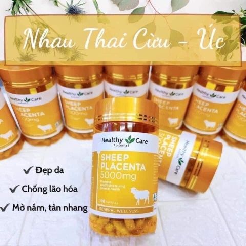 Viên uống nhau thai cừu Sheep Placenta 5000mg- Giảm tàn nhang, thâm sạm, chống lão hoá da