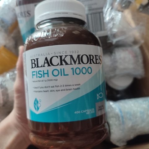 Viên dầu cá Blackmores Fish Oil 1000mg- 400 viên Úc, giúp khoẻ tim, da, mắt và thị lực