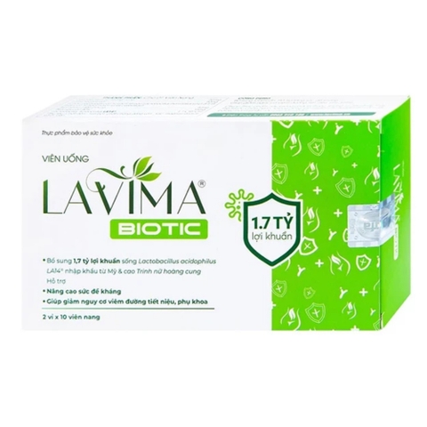 Viên Uống Phụ Khoa, Men Vi Sinh Vùng Kín LAVIMA BIOTIC 20 Viên, Giảm Khí Hư, Ngứa Rát