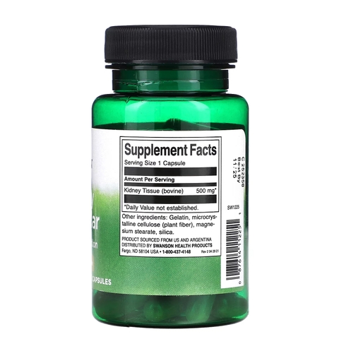 Viên uống bổ thận, hỗ trợ tiết niệu Kidney Glandular 500mg - 60v 🇺🇸🇺🇸