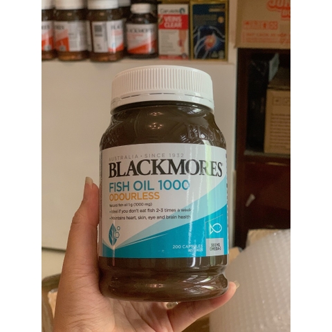 Dầu Cá mini cap Blackmores Fish Oil 1000mg- 400 viên nhỏ không mùi mẫu mới chính hãng Úc