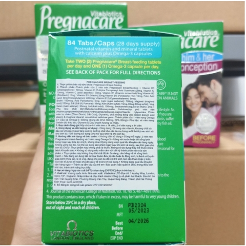 [ Có tem phụ] Pregnacare Breast-Feeding- Vitamin bổ bú sau sinh nhập khẩu chính hãng