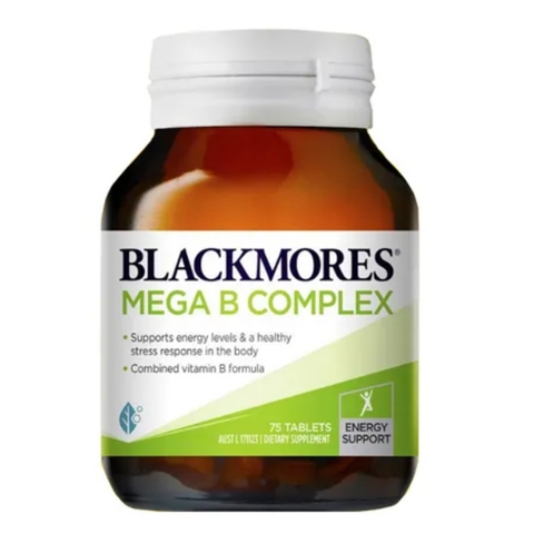 Viên uống bổ sung vitamin nhóm b Blackmores mega B complex 75 viên của Úc