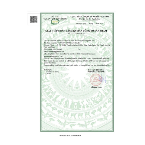 Vitamin B Mix 30 Days G/60V DHC Tăng Cường Tạo Máu, Đẹp Da