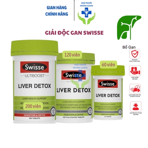 [Có Tem Chemist] Bổ gan, Giải độc gan Swisse Ultiboost Liver Detox 60v, 120v, 200v Chính Hãng Úc