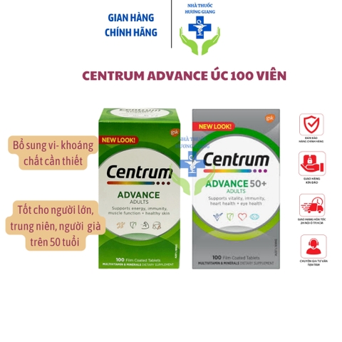 Viên uống vitamin Centrum Advance 50+ Úc