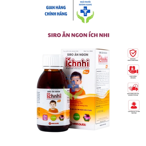 Siro Ích Nhi Ăn ngon plus H/100ml NAM DƯỢC Giúp bé ăn ngon, giảm ốm vặt